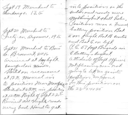 WWI diary